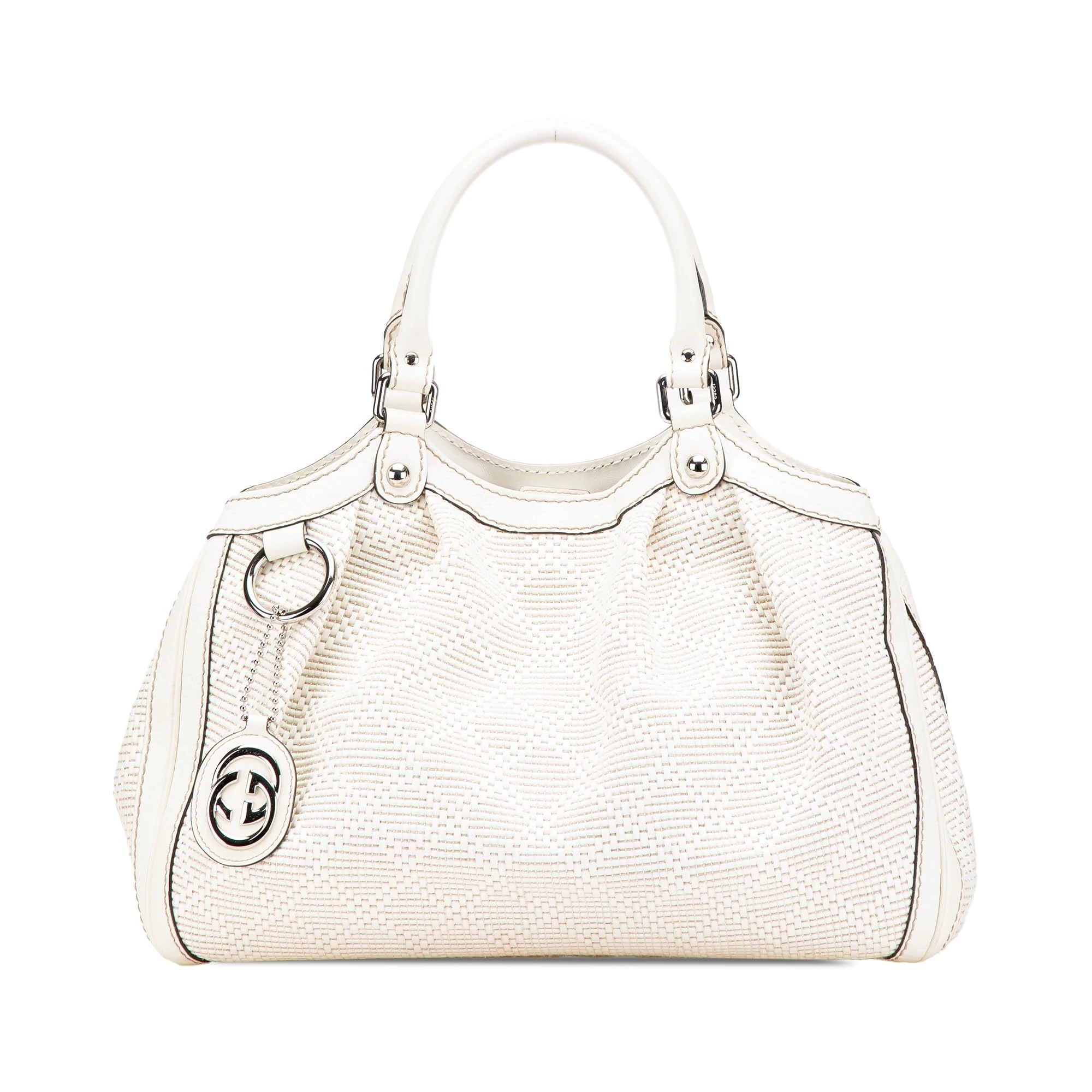 Gucci Pre-Loved Medium Diamante Raffia Sukey Tote Bag