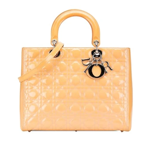 Dior Pre-Loved Large Patent Cannage Lady Handbag