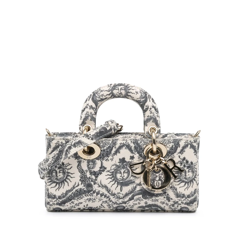 Pre-Loved Small Denim Toile De Jouy Soleil Lady D Joy Handbag