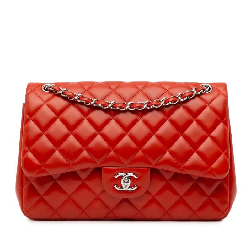 Chanel Pre-Loved Jumbo Classic Lambskin Double Flap Shoulder Bag