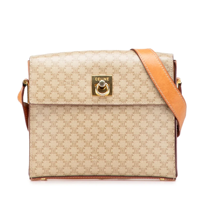 Celine Pre-Loved Macadam Coated Canvas Crossbody Bag