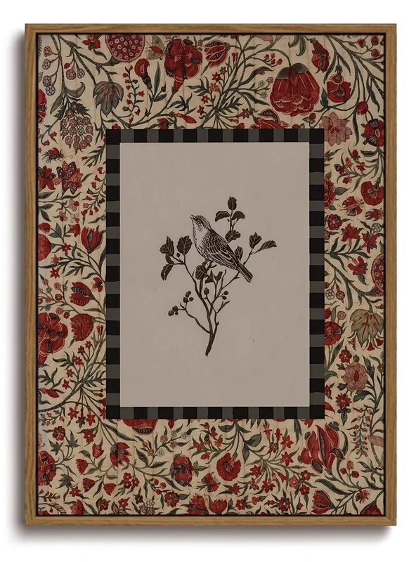 KISSFOX Vintage Framed Wall Art Boho Botanical Floral Bird Canvas Art Prints Rustic Farmhouse Pictures Wall Decor Cottagecore Antique Paintings Artwork For Kitchen Bedroom Living Room Bathroom