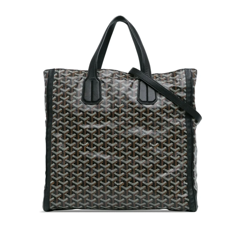 Goyard Voltaire Handbag - Black Coated Canvas Satchel