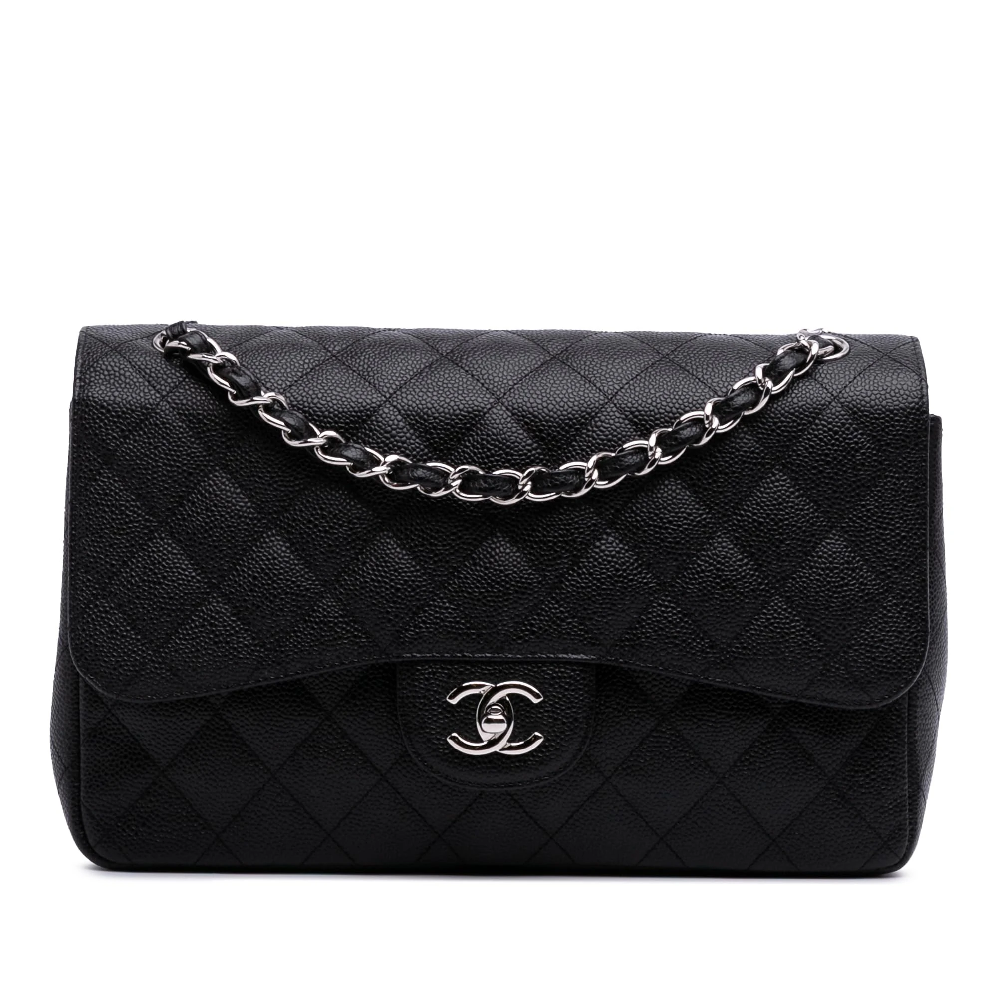 Chanel Pre-Loved Jumbo Classic Caviar Double Flap