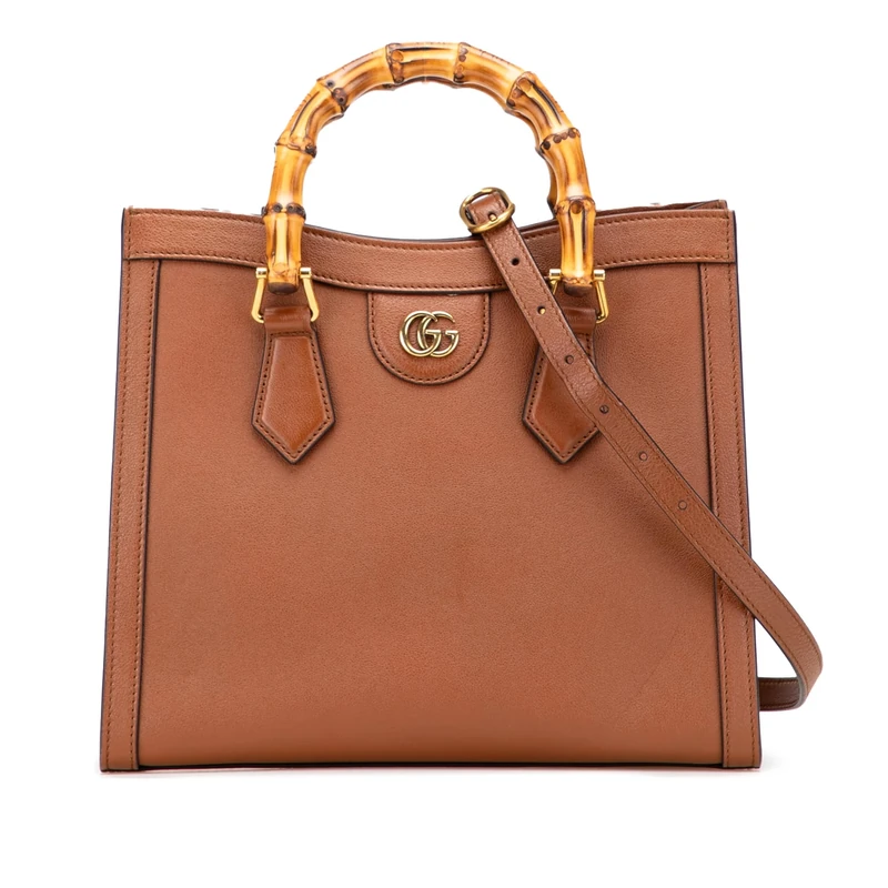 Gucci Pre-Loved Small Leather Bamboo Diana Satchel Handbag