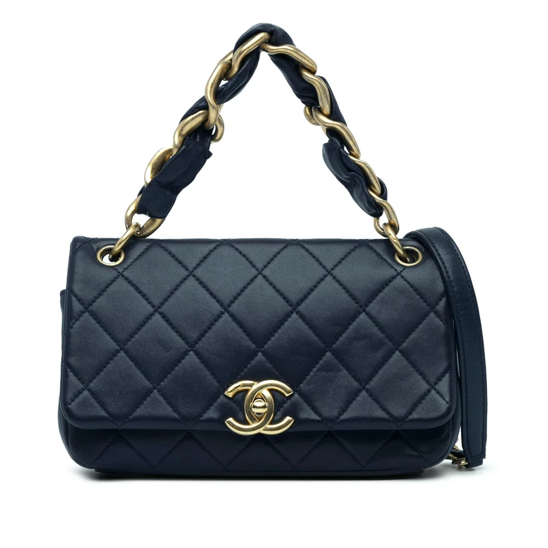 Pre-Loved Quilted Lambskin Chain Is More Flap Handbag