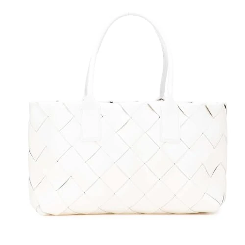 Bottega Veneta Pre-Loved Small Lambskin Intrecciato Cabat Tote Bag