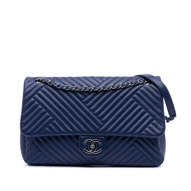 Pre-Loved Large Lambskin CC Crossing Flap Shoulder Bag