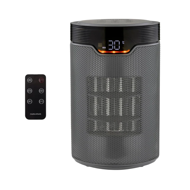 Morphy Richards HeatFlux 1500W Electric Ceramic Fan Heater, Remote Control, 15m2, 24hr Timer, Compact, Portable, Quiet, Lightweight, Energy Efficient, 3 Settings, LED Touch Panel, For Bedroom, 825051