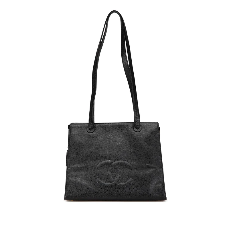 Chanel Pre-Loved CC Caviar Leather Tote Bag