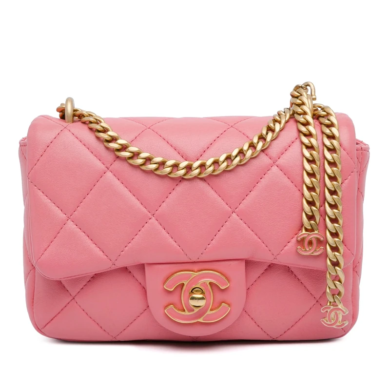 Chanel Pre-Loved Mini Lambskin Pending CC Flap Crossbody Bag