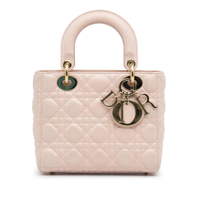 Dior Pre-Loved Small Lambskin Cannage My Abcdior Lady Handbag