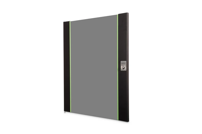 DIGITUS glass replacement door for Unique network cabinet – 16U – suitable for DN-19 16-U-SW, DN-19 16U-6/6-SW, DN-19 16-U-3-SW – with lock and key – safety glass – black