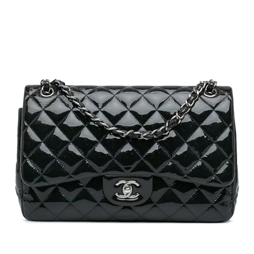 Chanel Pre-Loved Jumbo Classic Patent Double Flap Shoulder Bag