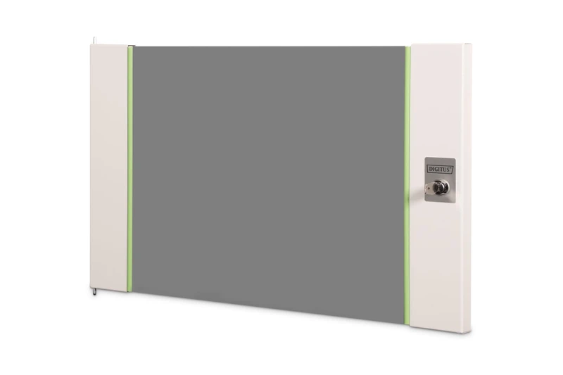 DIGITUS glass replacement door for Unique network cabinet – 7U – suitable for DN-19 07-U, DN-19 07U-6/6, DN-19 07-U-3 – with lock and key – safety glass – grey - Image 1