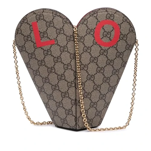Gucci Pre-Loved Valentines Day GG Supreme Love Heart Bag Crossbody