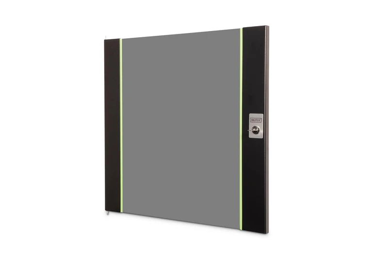 DIGITUS glass replacement door for Unique network cabinet – 12U – suitable for DN-19 12-U-SW, DN-19 12U-6/6-SW, DN-19 12-U-3-SW – with lock and key – safety glass – black