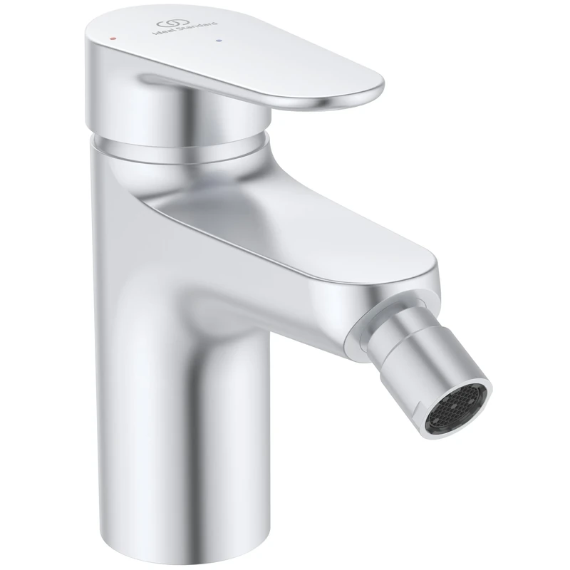 Ideal Standard – Alu+ Bidet Mixer, 115 mm spout Projection, Flow Straightener, Water Saving, Adjustable Outlet, Blue Start Technology, FirmaFlow, Core Elements from Aluminum, Silver
