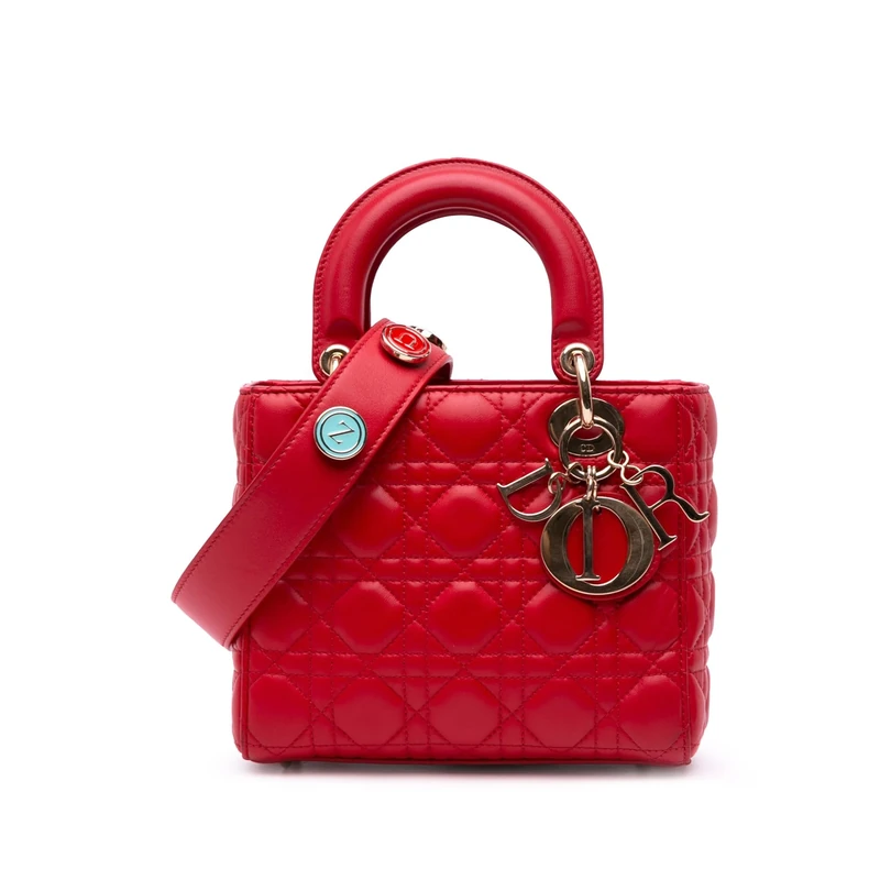 Dior Pre-Loved Small Lambskin Cannage My Abcdior Lady Handbag