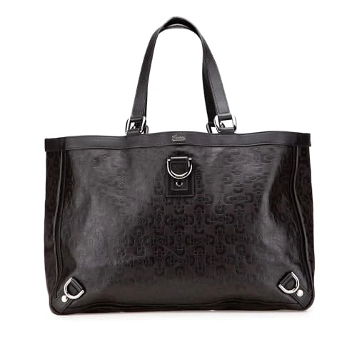 Gucci Pre-Loved Leather Abbey D Ring Horsebit Tote Bag