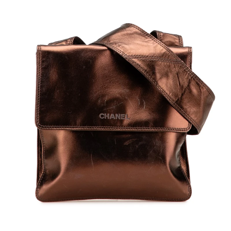 Chanel Pre-Loved Metallic Lambskin Flap Crossbody Bag