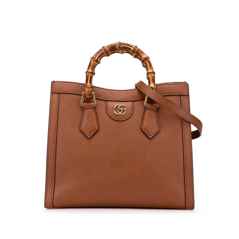 Gucci Pre-Loved Small Leather Bamboo Diana Satchel Handbag