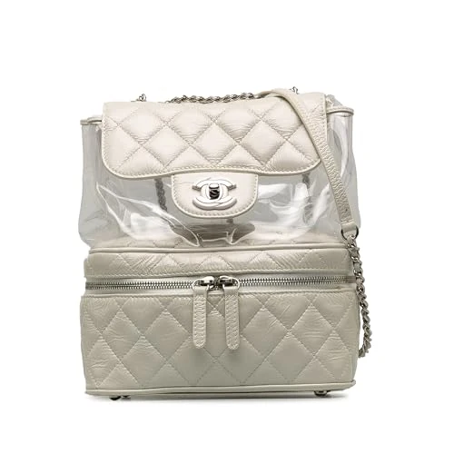 Chanel Pre-Loved Quilted Lambskin And PVC Aquarium Backpack