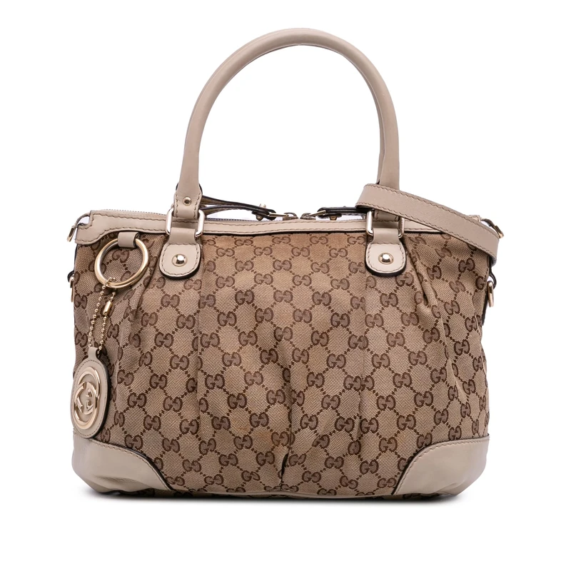 Gucci Pre-Loved GG Canvas Sukey Satchel Handbag