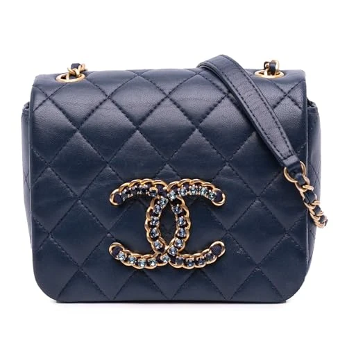 Pre-Loved Mini Lambskin CC Crystal Full flap