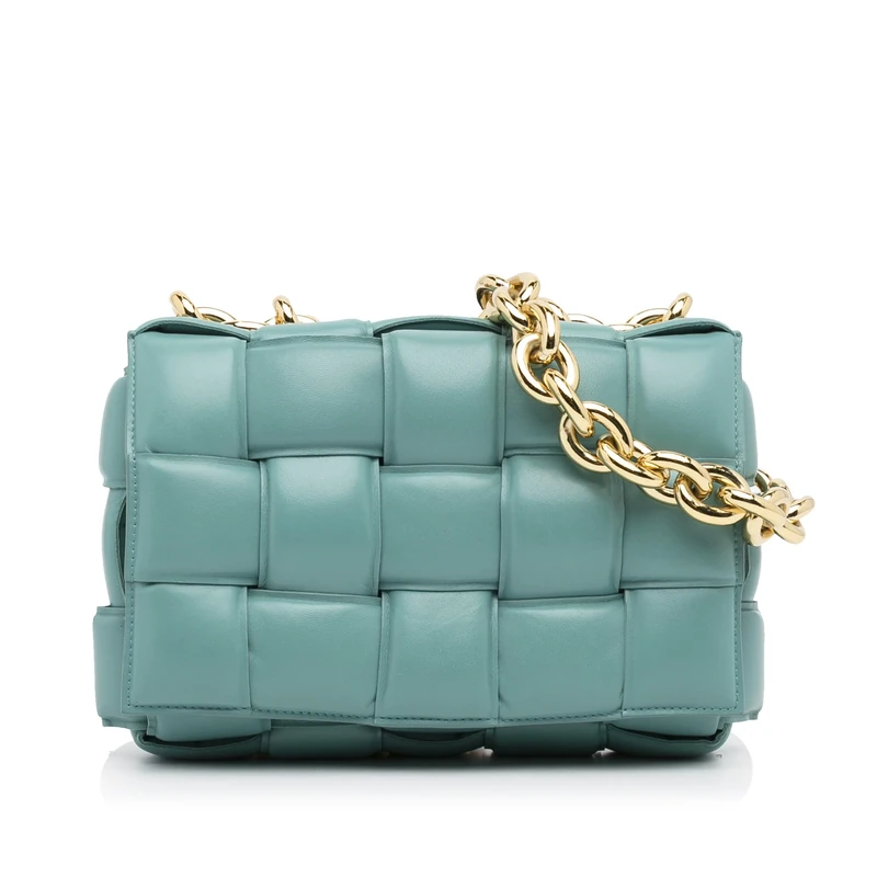 Bottega Veneta Pre-Loved Nappa Intrecciato Padded Chain Cassette Satchel