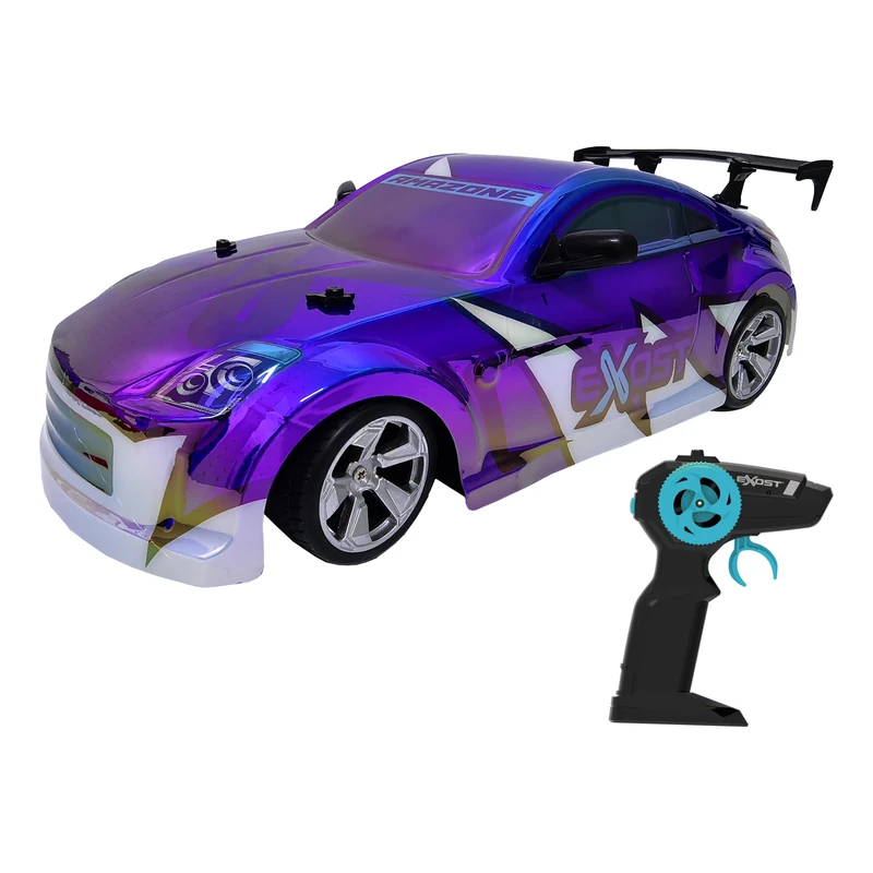 Exost - Remote Control Car Holographic Shiny Flash - Pink Body - Light Effects - Up to 15 km/h - 2.4 GHz, Range 25 m - USB Rechargeable Battery - RC Toy Indoor/Outdoor