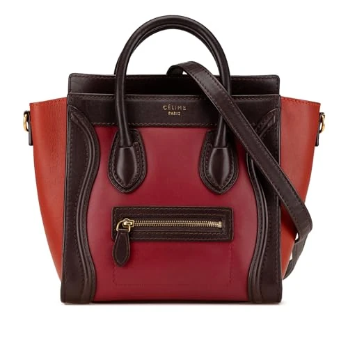 Celine Pre-Loved Nano Tricolor Leather Luggage Tote