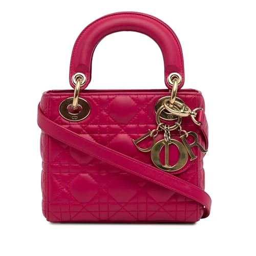 Dior Pre-Loved Mini Lambskin Cannage Lady Handbag
