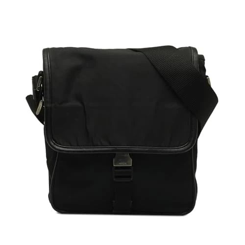 Prada Pre-Loved Tessuto Buckle Messenger Bag Crossbody
