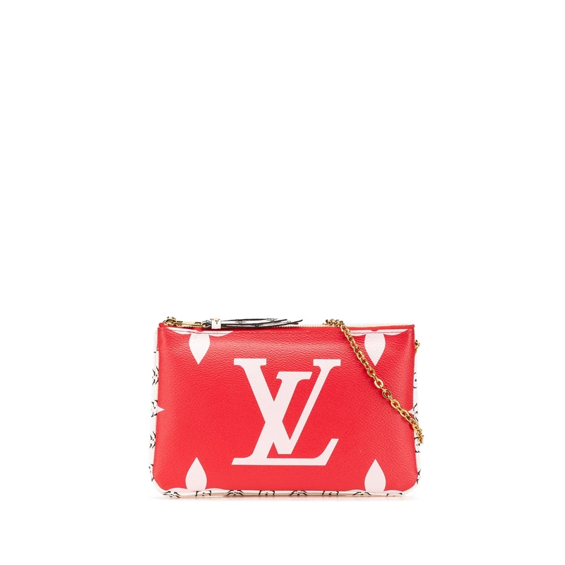 Louis Vuitton Red Monogram Double Zip Pochette - Authenticated