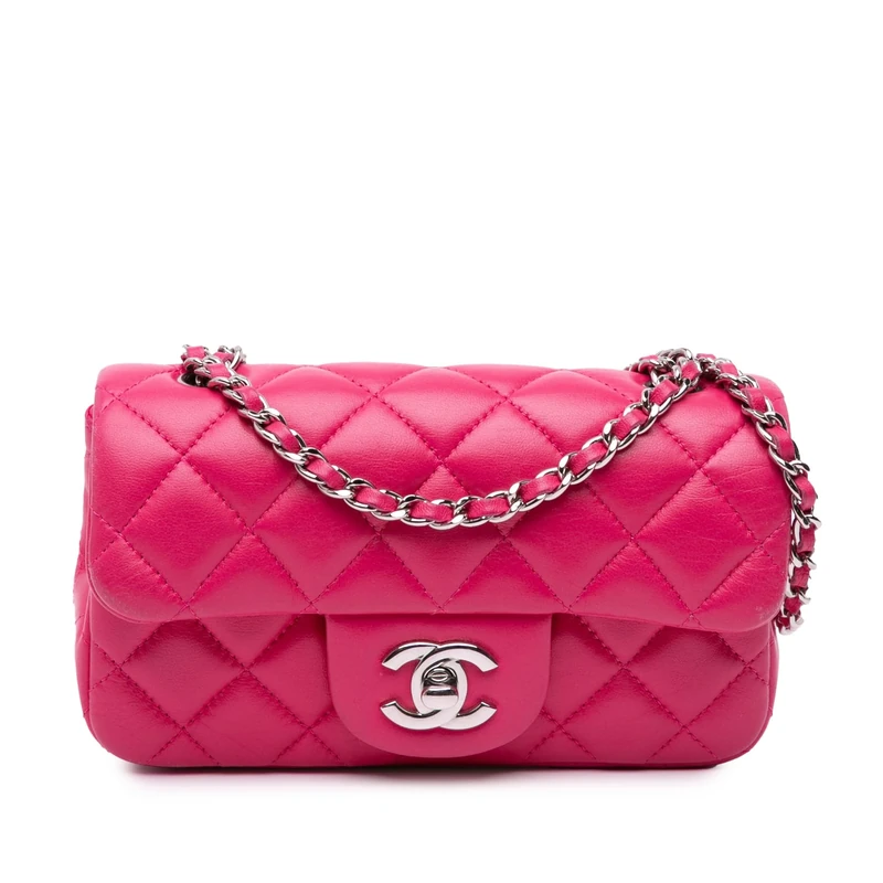 Chanel Pre-Loved Extra Mini Rectangular Classic Lambskin Single Flap Crossbody Bag