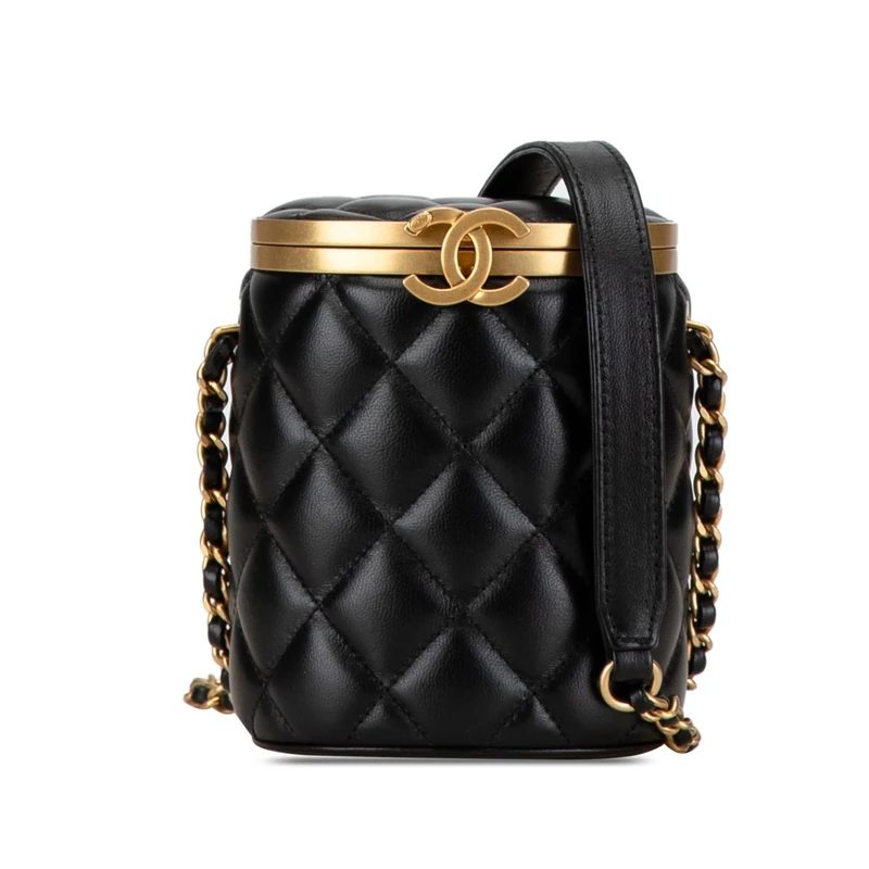 Chanel Pre-Loved Mini Lambskin Crown Box Bag Crossbody