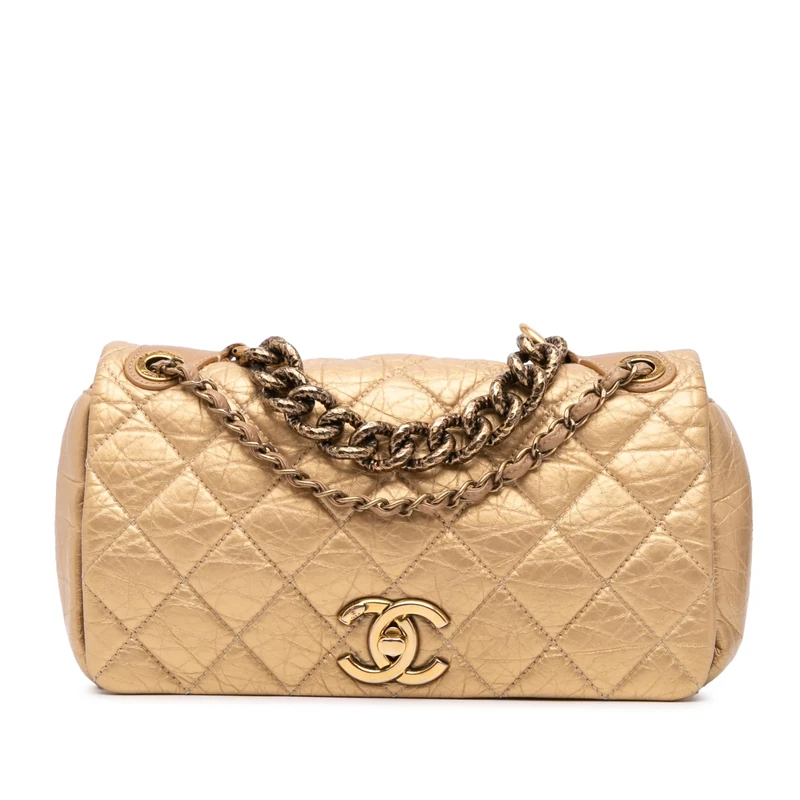 Chanel Pre-Loved Medium Quilted Aged Calfskin Pondichery Flap Handbag