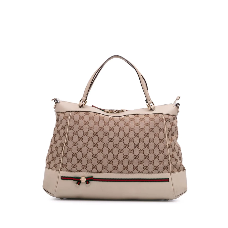 Gucci Pre-Loved GG Canvas Web Mayfair Satchel