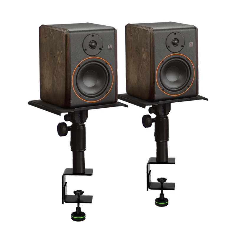 Palmer PSTUDIMON5 Moniteurs de studio actifs 5" (2 pièces) & Gravity GSP3102TM Supports pour moniteurs avec pince de table (2 pièces) – Pack