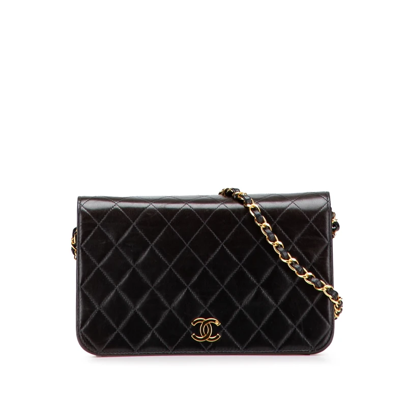 Chanel Pre-Loved CC Quilted Lambskin Full Single Flap Crossbody Bag