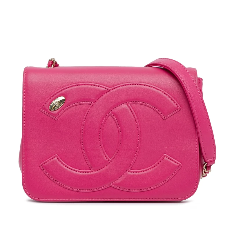 Pre-Loved Lambskin CC Mania Flap Crossbody Bag