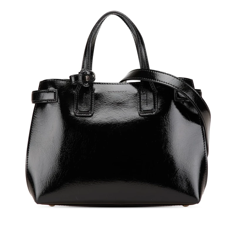 BURBERRY Pre-Loved Small Soft Calfskin Banner Satchel Handbag