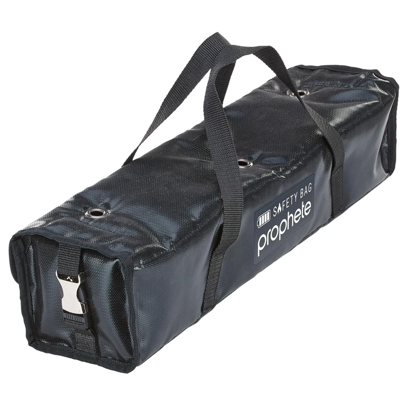 Prophete Fireproof Battery Bag - Heat Resistant up to 1000°C, Suitable for All Standard Battery Types, with Degassing Holes & Carry Handle, Safe Storage & Carry Bag for Batteries, Black - Image 1
