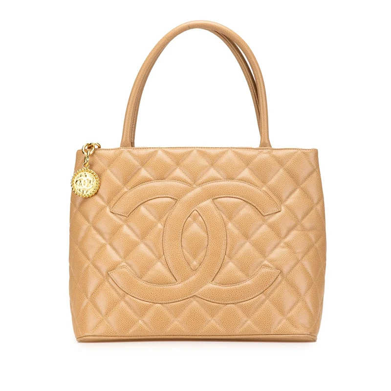 Chanel Pre-Loved Caviar Medallion Tote Bag