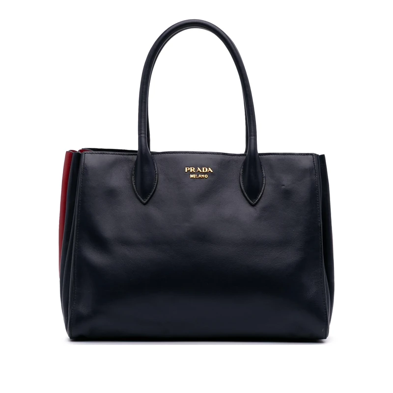 Prada Pre-Loved City Calf Bibliotheque Satchel