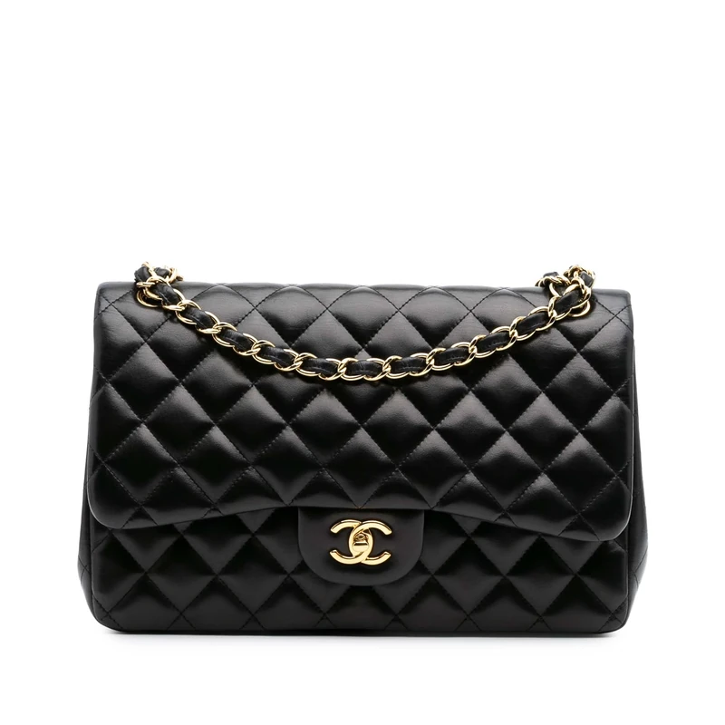 Chanel Pre-Loved Jumbo Classic Lambskin Double Flap Shoulder Bag