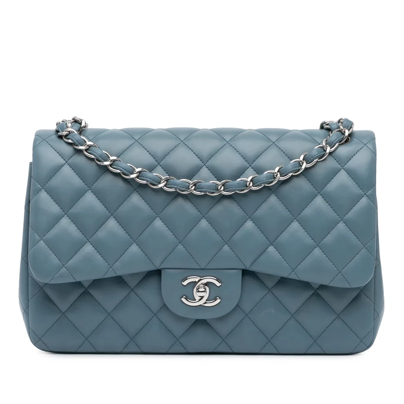 Chanel Pre-Loved Jumbo Classic Lambskin Double Flap Shoulder Bag