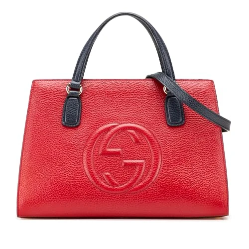 Gucci Pre-Loved Medium Tricolor Pebbled Calfskin Soho Convertible Top Handle Bag Satchel