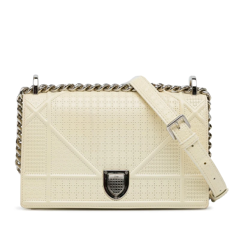 Pre-Loved Medium Patent Diorama Crossbody Bag